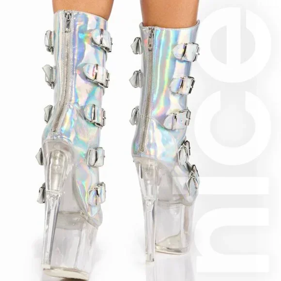YRU HUSTLER XTRA HOLOGRAPHIC VIP PLATFORM BOOTS - SD - Picture 3 of 4